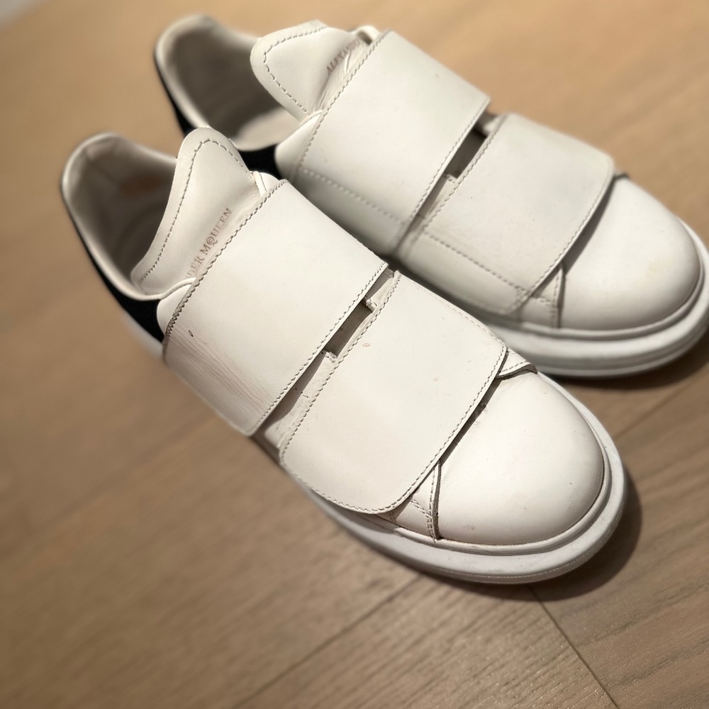 Alexander Mcqueen velcro white sneakers